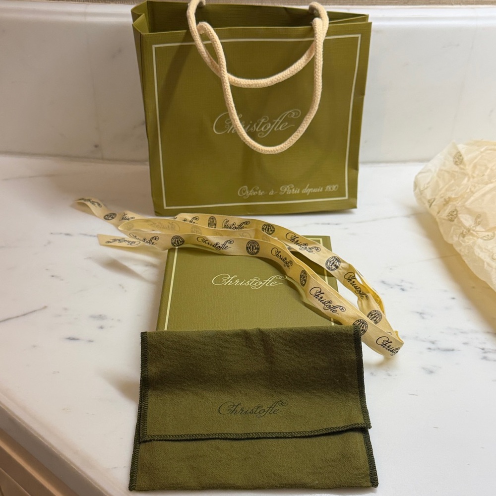 Christofle Olive Green Accessory Set